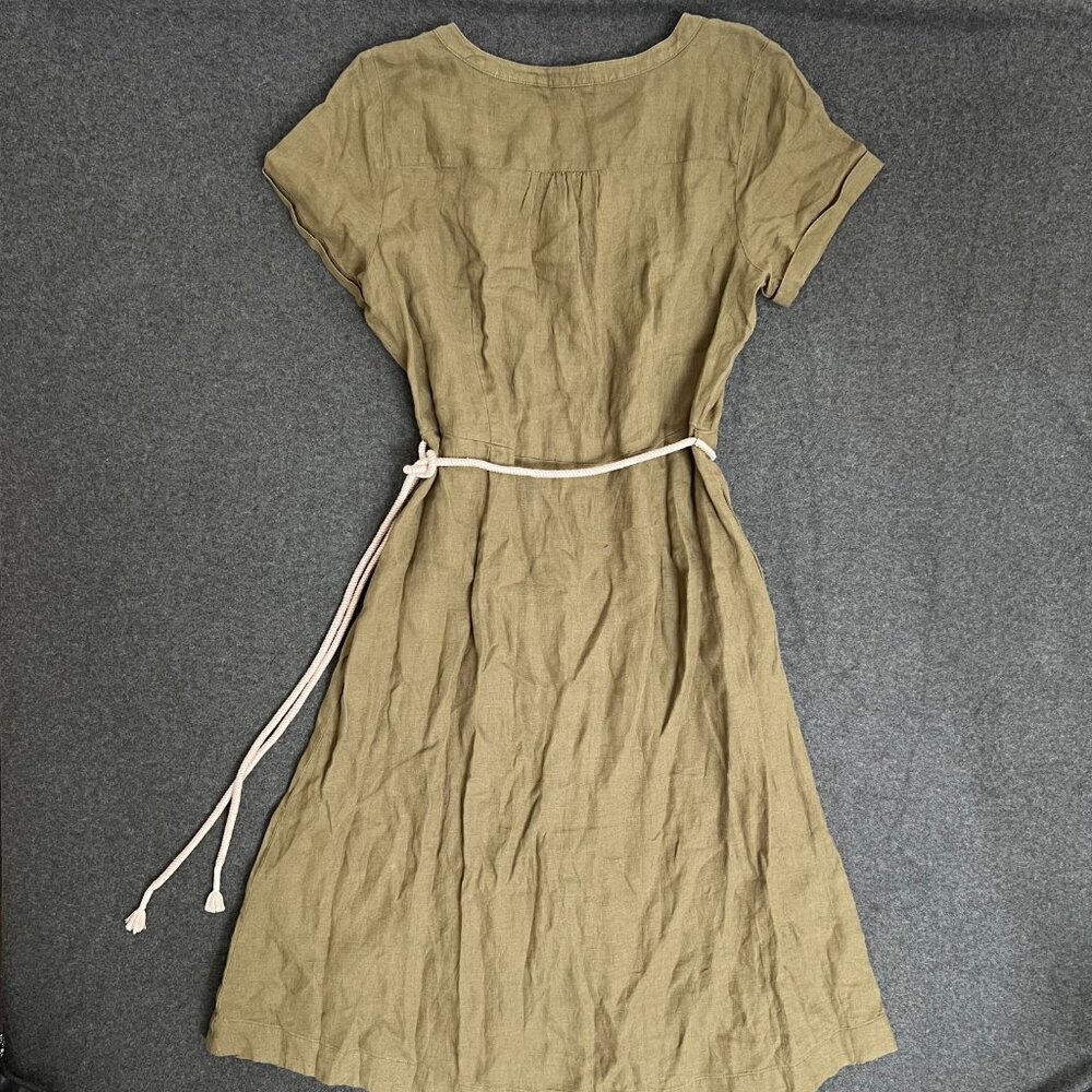 TALBOTS Linen Fit & Flare Shirt Dress 12P NWT Vacation Wedding Guest Cruise - Picture 4 of 6